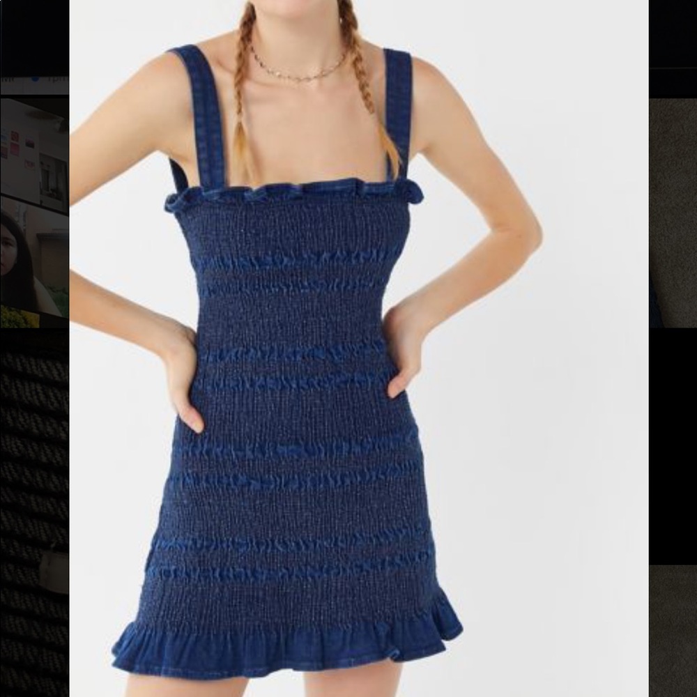 Urban Outfitters Ruched/Smocked Denim Dress